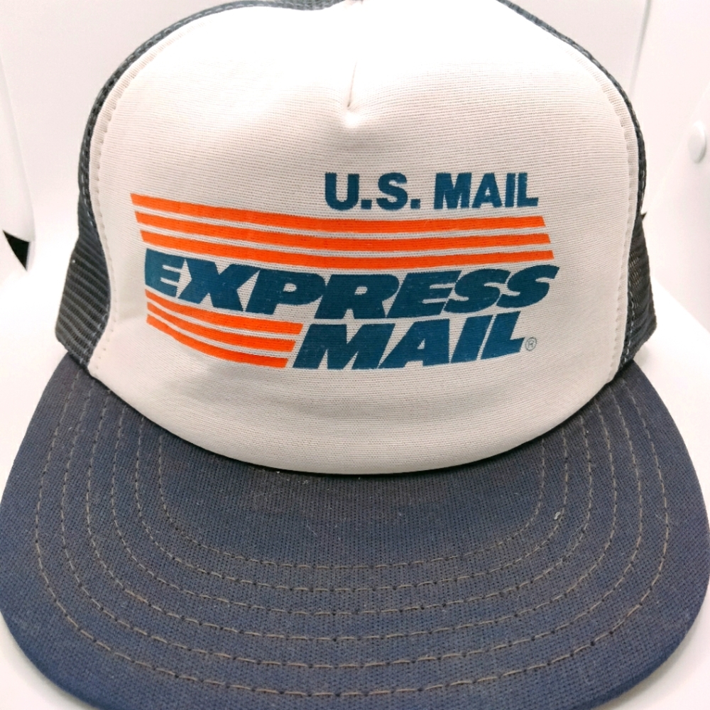 Express Mail Vtg Trucker Snapback Baseball Retro Cap Hat Courier Service Mesh
